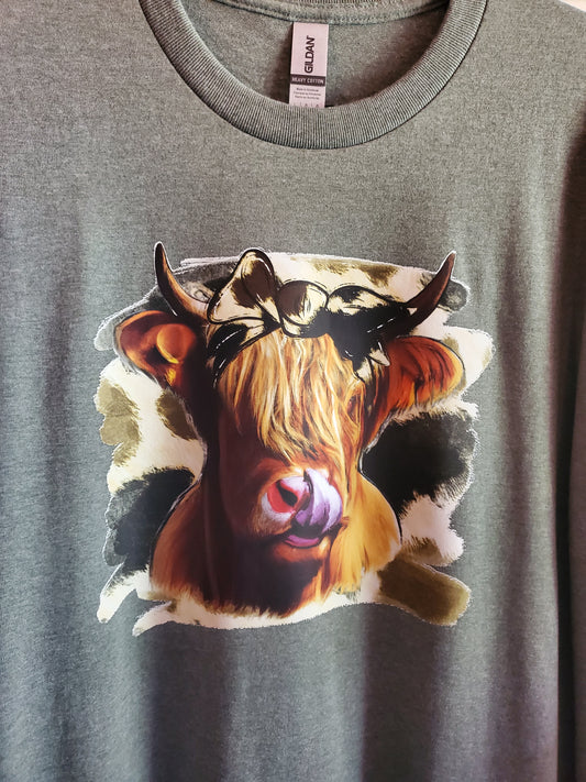 Cow Lick with Bow Graphic Tee