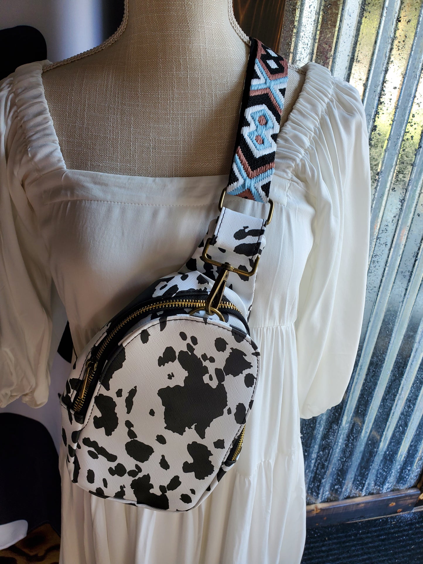 Cow Print Crossbody Sling Bag